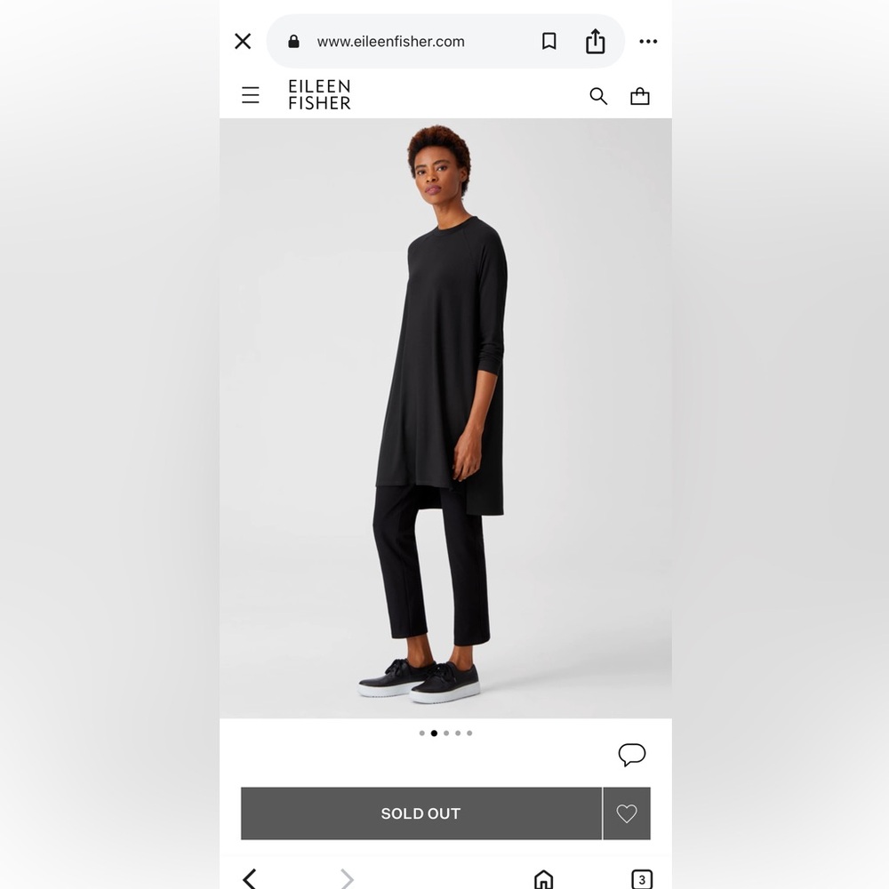 Sold out Eileen Fisher Viscose Black Top/Dress